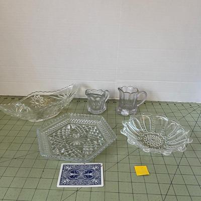 Vintage Pressed Glass Serving Set