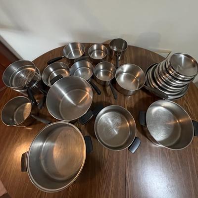 Large Stainless Steel REVERE WARE Cookware Set – 26Pieces w/ Lids & Steamer Insert
