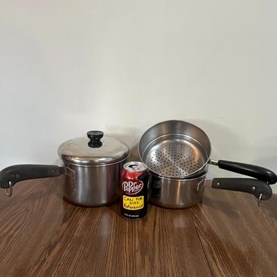 Large Stainless Steel REVERE WARE Cookware Set – 26Pieces w/ Lids & Steamer Insert