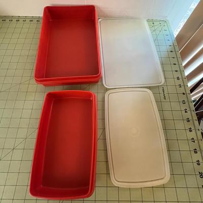 Vintage Tupperware Red Containers