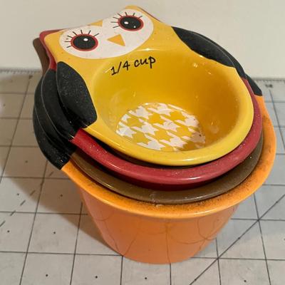 Owl Measuring Cup Set – Colorful Ceramic 4-Piece Set (1 Cup to 1/4 Cup)