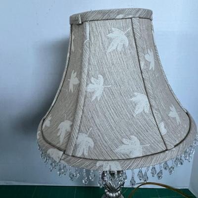 Table Lamp with Fabric Shade and Beaded Trim