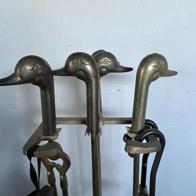 Vintage Brass Fireplace Tool Set