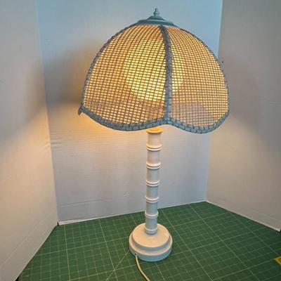 Table Lamp with Wicker Shade