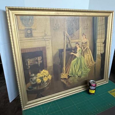 Victorian Harpist Art Print