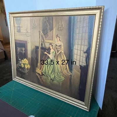 Victorian Harpist Art Print
