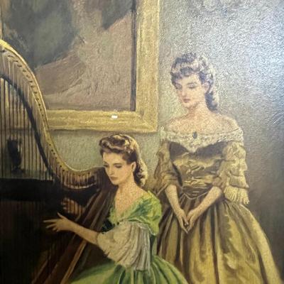 Victorian Harpist Art Print