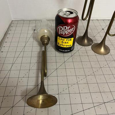 Set of 3 Brass Candle Holders