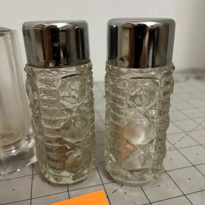 Vintage Glass Salt and Pepper Shakers