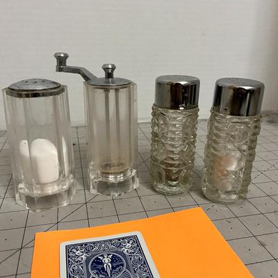 Vintage Glass Salt and Pepper Shakers