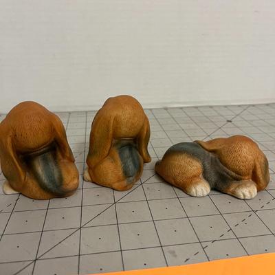 Set of 3 Homco Puppy Dog Figurines