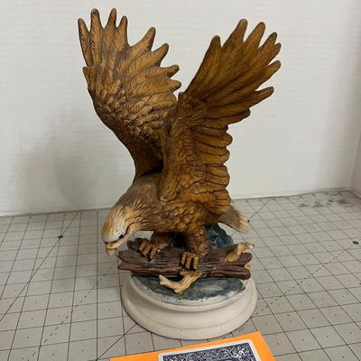Genuine Porcelain Bald Eagle Figurine Statue