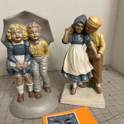 Vintage Hand-Painted Boy & Girl Figurines