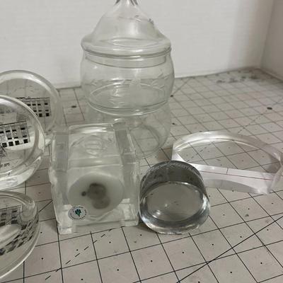 Assorted Clear Glass Collectibles Set