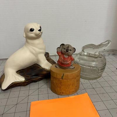 Vintage Ceramic Seal and Kolala Beer Figurine