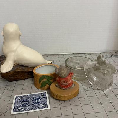 Vintage Ceramic Seal and Kolala Beer Figurine