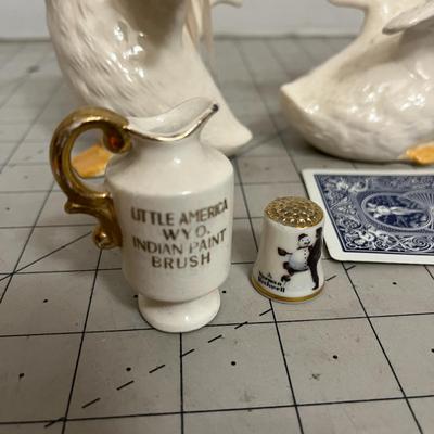 Vintage Ceramic White Duck Figurines