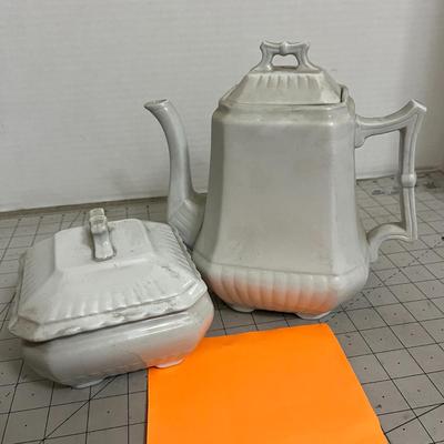 Royal stone China Tea Pot and China Serving Dish