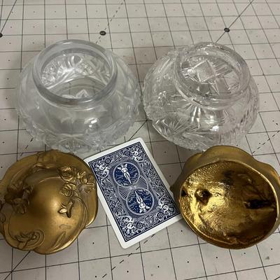 Antique Vanity Jars -Trinket Box