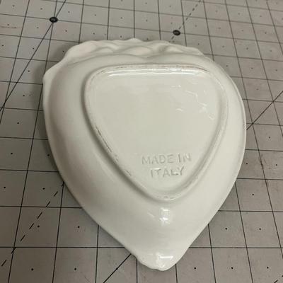 White porcelain heart-shaped trinket dish