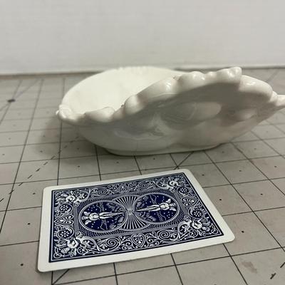White porcelain heart-shaped trinket dish