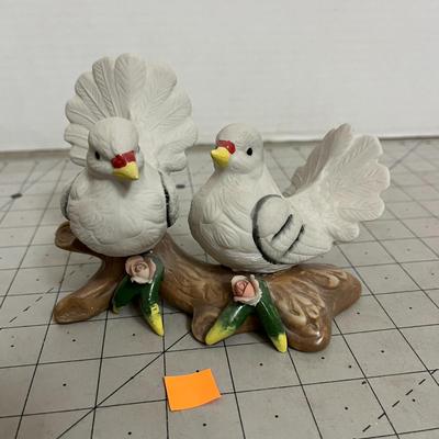 Dove Pair Figurine on Branch
