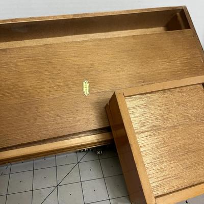 Wooden Desk Organizer with Drawer and Letter Rack