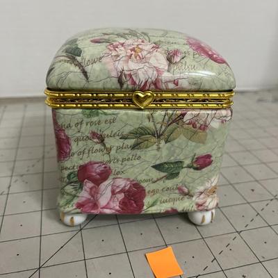 Floral Porcelain Trinket Box