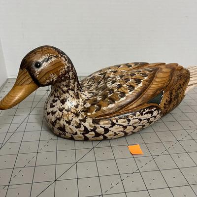 Hand-Carved Wooden Duck Decoy