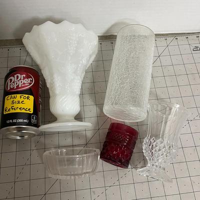 Glassware Set – Milk Glass, Clear Pressed, Frosted & Ruby Red
