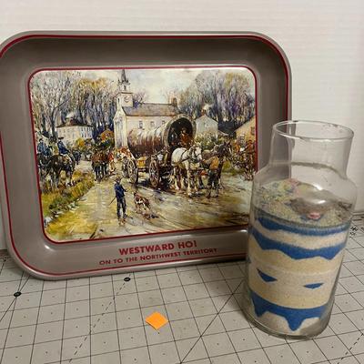 Decorative Tray & Layered Sand Art Bottle