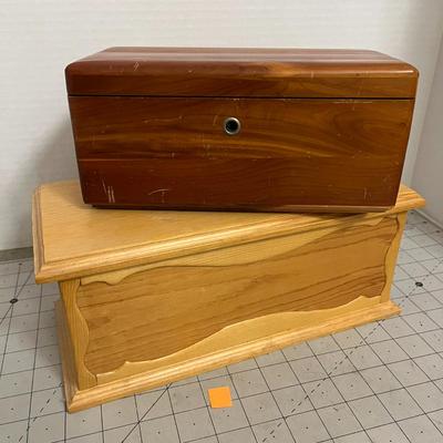 Pair of Vintage Wooden Storage Boxes