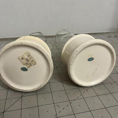 Pair of Oil Lamps with Ruffled Glass Chimneys