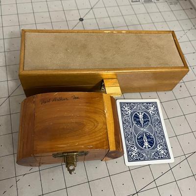 Pair of Wooden Jewelry and Keepsake Boxes