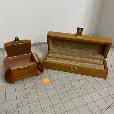 Pair of Wooden Jewelry and Keepsake Boxes
