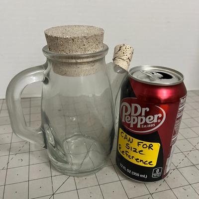 Vintage Glass Oil & Vinegar Cruet with Dual Cork Stoppers