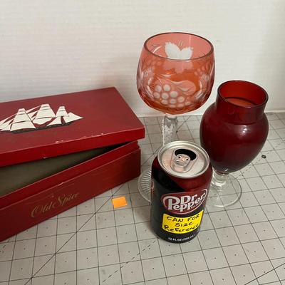 Vintage Ruby Red Glassware Set