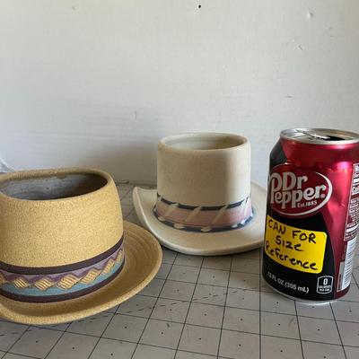 Western Hat-Shaped Ceramic Planters (Set of 2)