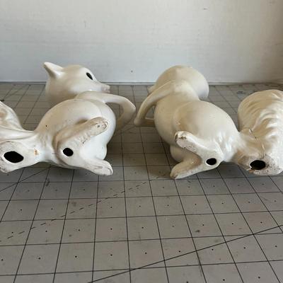 Vintage White Ceramic Squirrel Pair