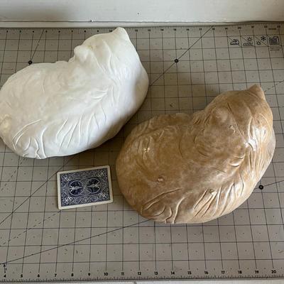 Set of Two Sleeping Cat Sculptures