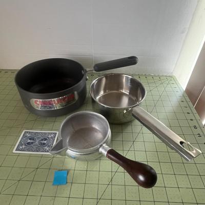 Vintage and Modern Saucepan Trio – Circulon, Stainless & Aluminum