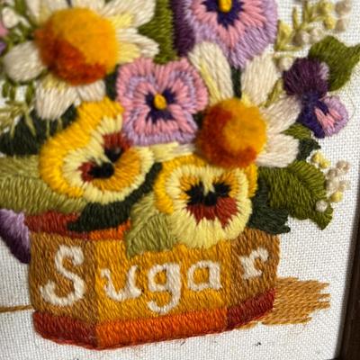 Floral Embroidery Wall Art Set
