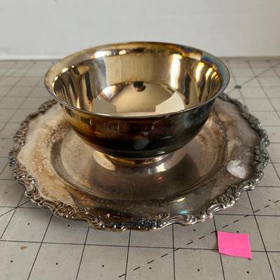 Silver Bowl/tray combo