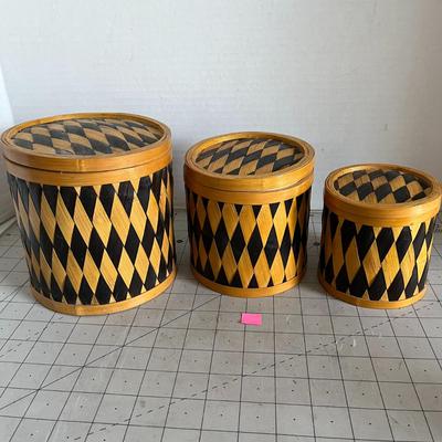 Woven Canister Trio Set