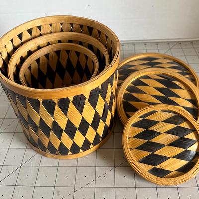 Woven Canister Trio Set