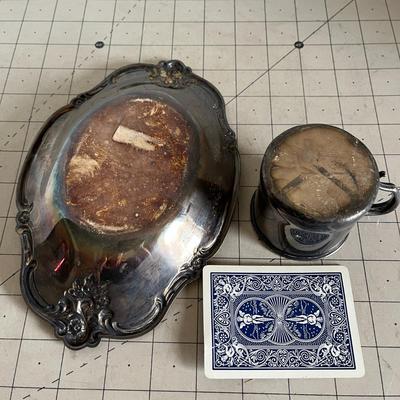 Vintage Silver plated Dish & Mug Set