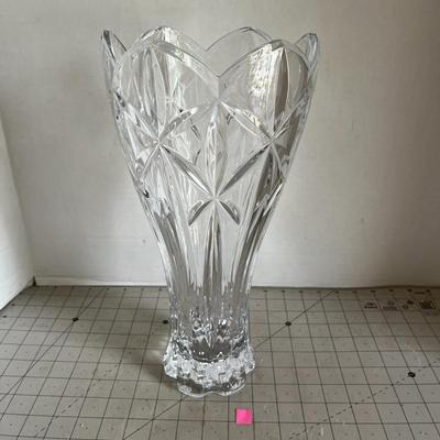 15 Inch Crystal Cut Glass Vase