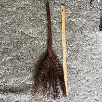 Rustic Broom & Pinecone Basket