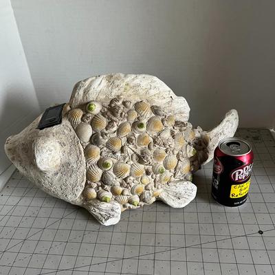 Stone fish Solar sculpture