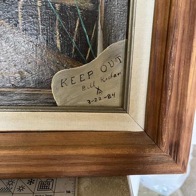 Framed Rustic Interior Artwork Bill Racham ‘Keep Out’